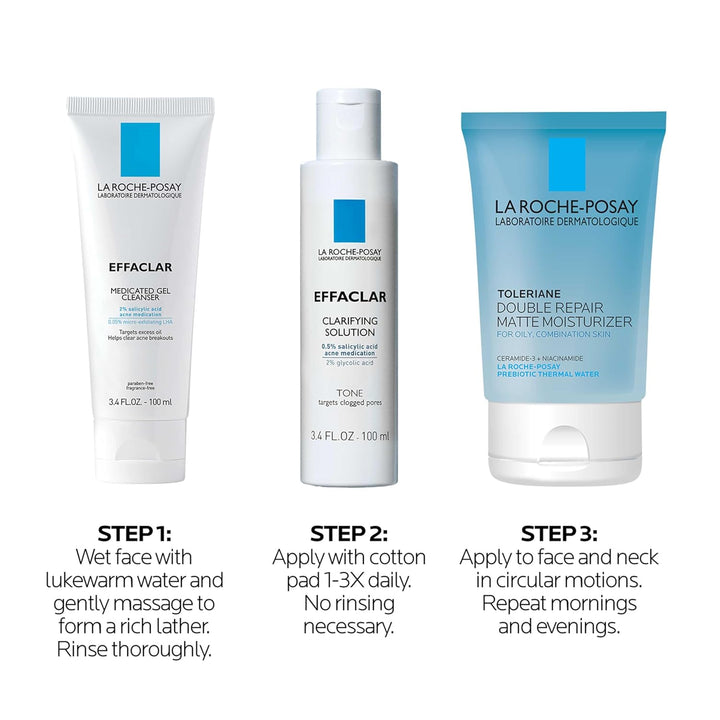 Kit Esencial de Acné Diario Effaclar, Sistema de Tratamiento de Acn...