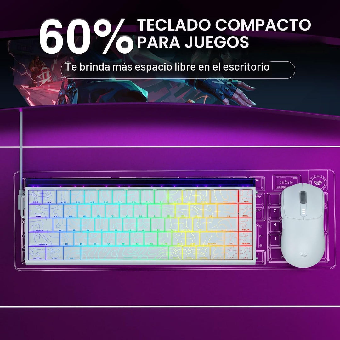 AULA Hero 68 HE 60% Teclado Gaming con cable, interruptor magnético...