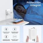 Carga rápida de 65 W para iPhone Duo 18 17 16 Pro Max, bloque de carga USB C de 3 puertos de 100 W y cable trenzado tipo C de 3/6/10/10 pies para iPhone 17 16 15 Pro/MacBook Air/iPhone 18 Pro/para