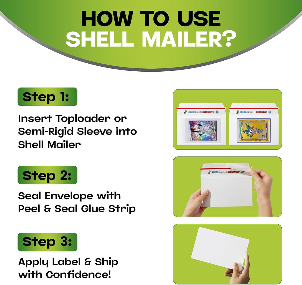 Sobres para tarjetas coleccionables Shell Mailer Incognito para envío 500 unidades