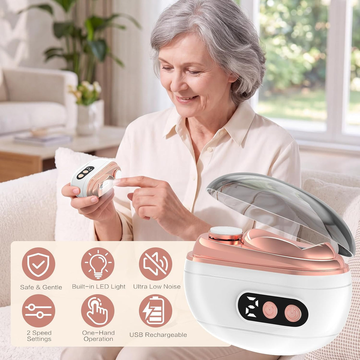 Cortaúñas eléctrico 3 en 1 Kit de recortadora automática