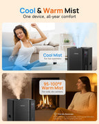 Mifasol Humidificador de niebla fría y cálida para habitación grande