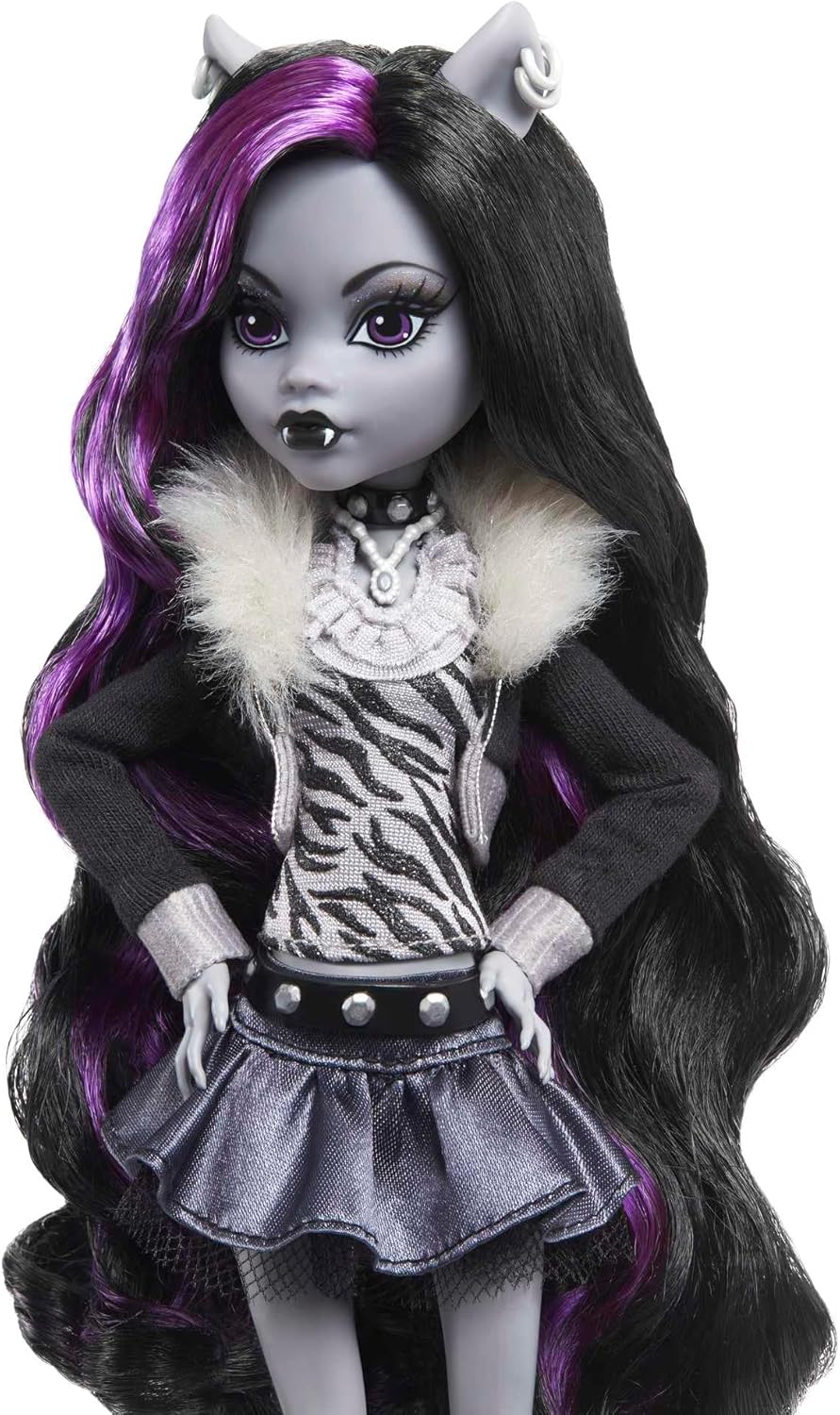 Monster High Muñeca de Drama en Carrete, Clawdeen Wolf en Blanco y...