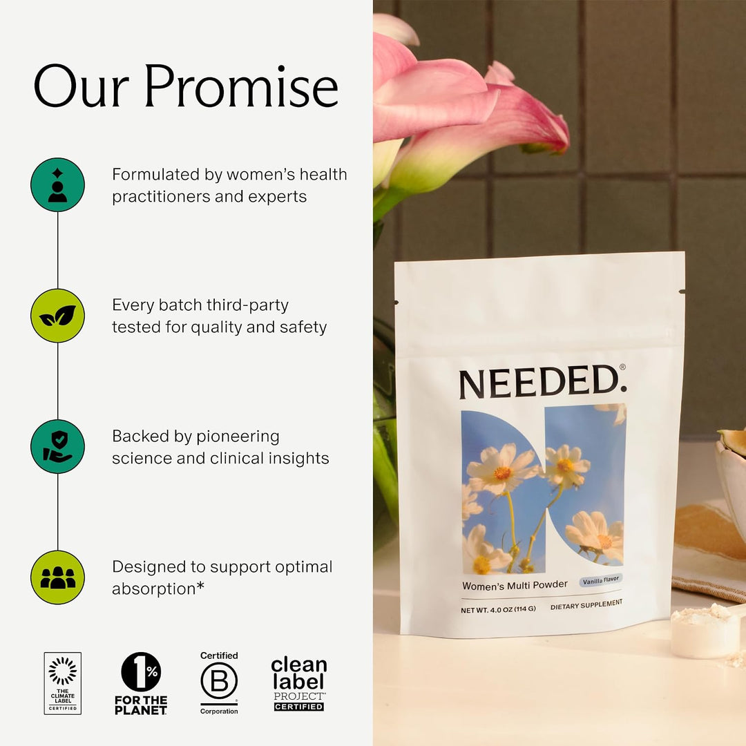 Needed. Multivitamínico en polvo para mujeres con 22 vitaminas, min...