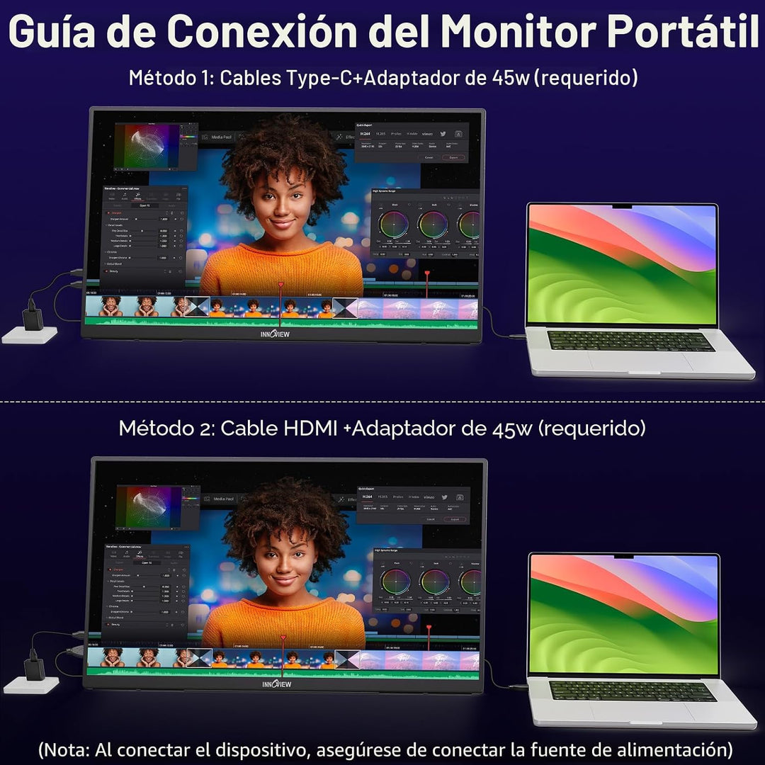 Monitor portátil para juegos 2K 180Hz, 23.8 pulgadas, 2560 x 1440 Q...