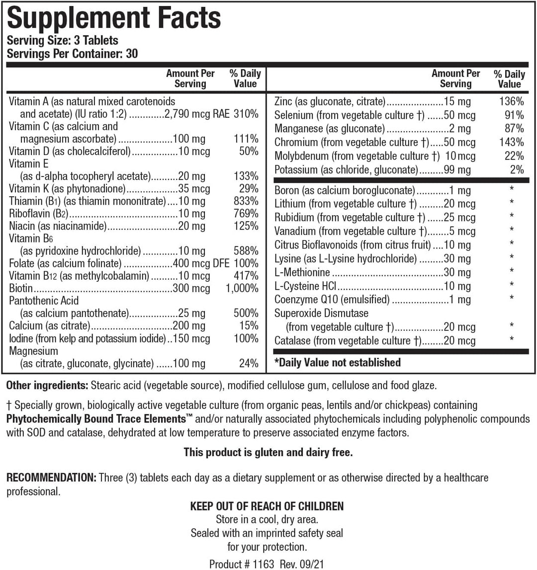 Biotics Research Bio-Multi Plus Multivitamínico sin hierro y cobre,...