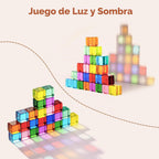 Woodtoe Bloques de construcción arcoíris para niños, 24 piezas de bloques