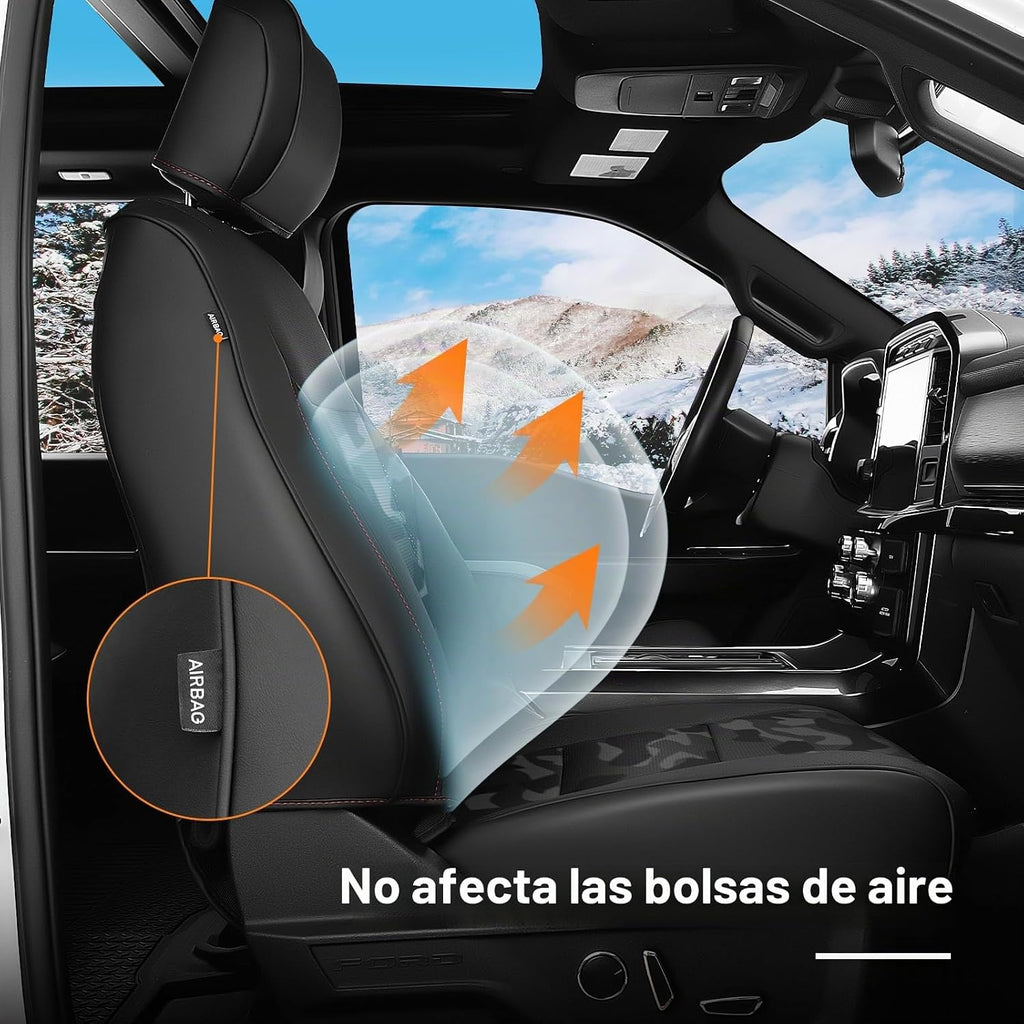 Fundas para asientos para Ford F-150 2015-2026, Camuflaje negro