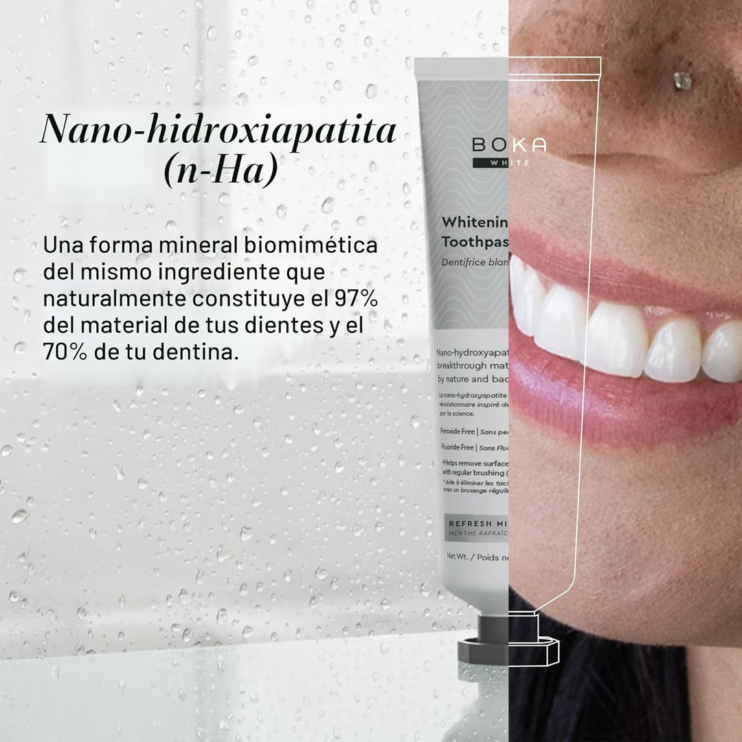 Boka Pasta de dientes sin flúor, pasta de dientes nano hidroxiapati...