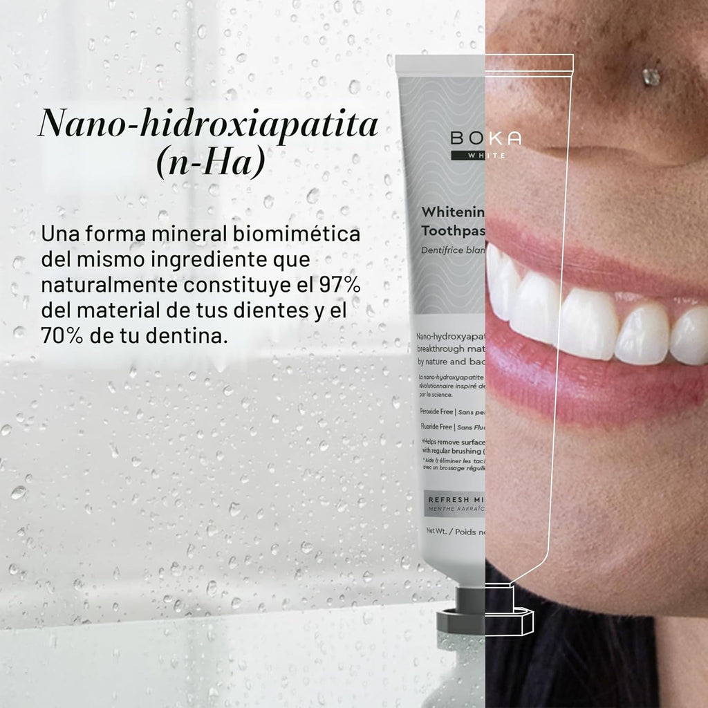 Boka Pasta de dientes sin flúor, pasta de dientes nano hidroxiapati...