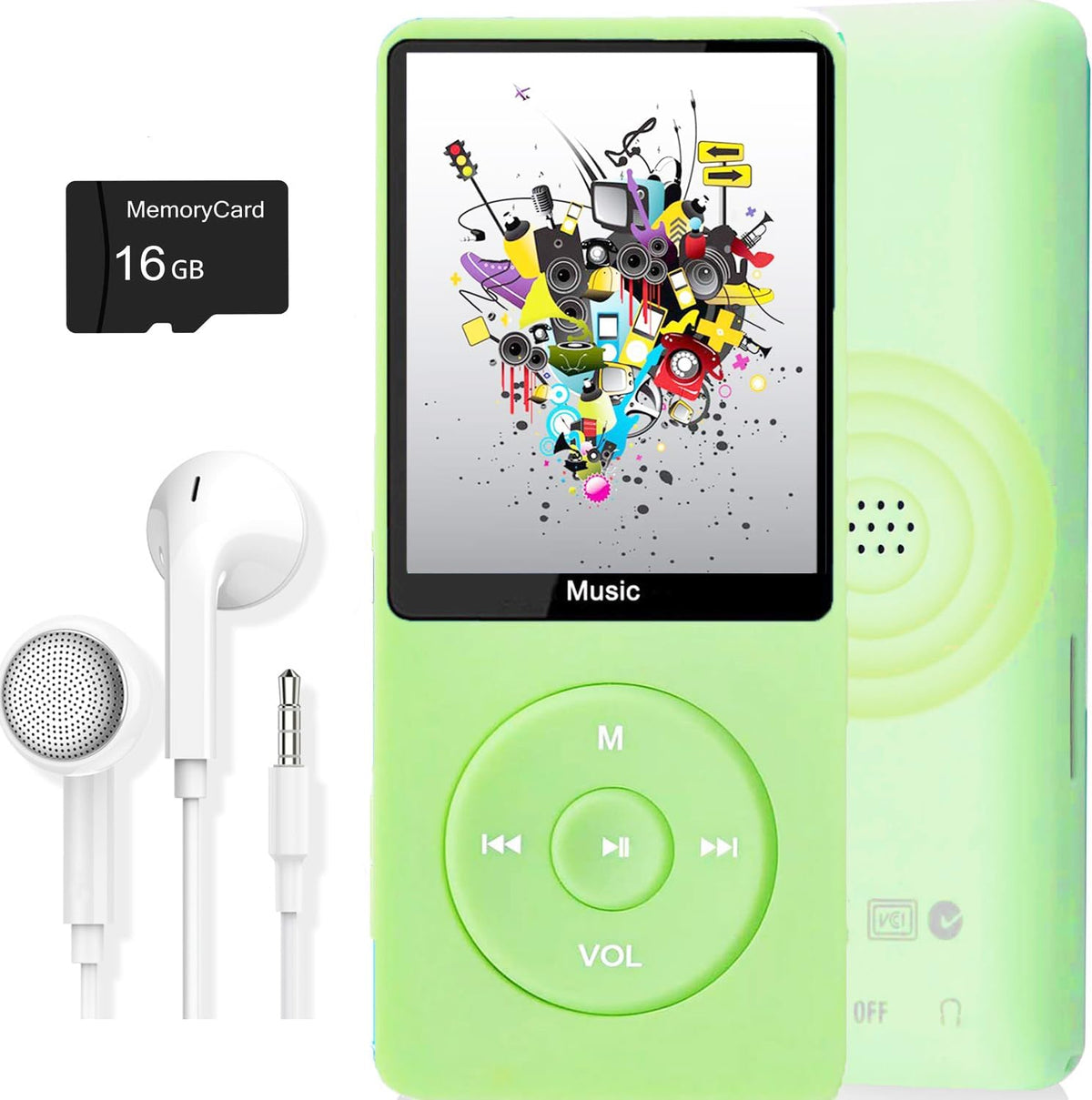 Reproductor de MP3, reproductor de música con tarjeta micro SD de 1...