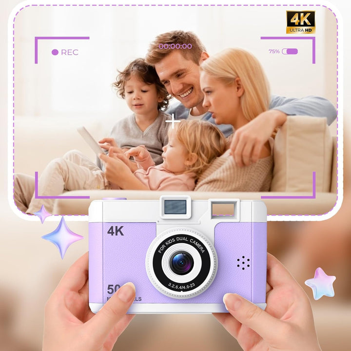 Cámara infantil de 50.0 megapíxeles para niños de 5 a 13 años con W...