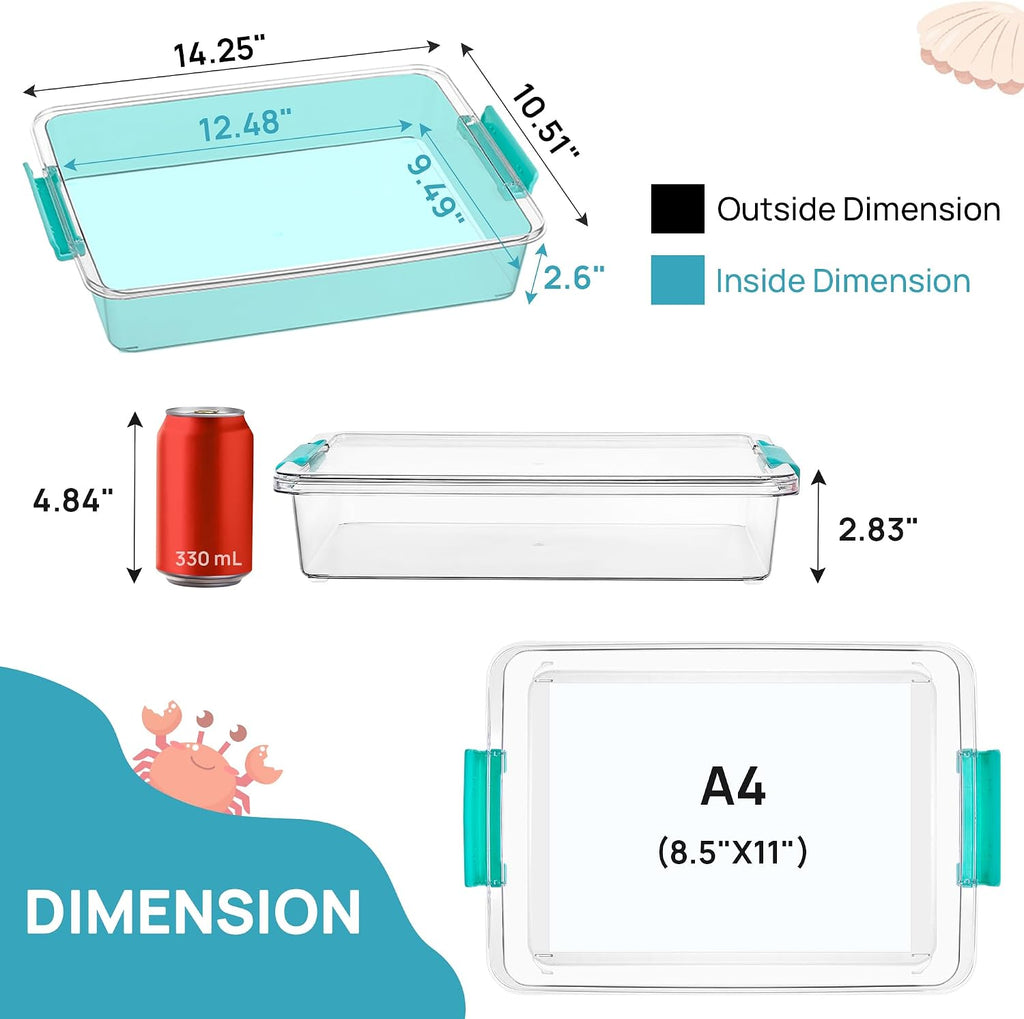 Vtopmart Paquete de 4 cubos de almacenamiento de plástico de 6 cuartos de