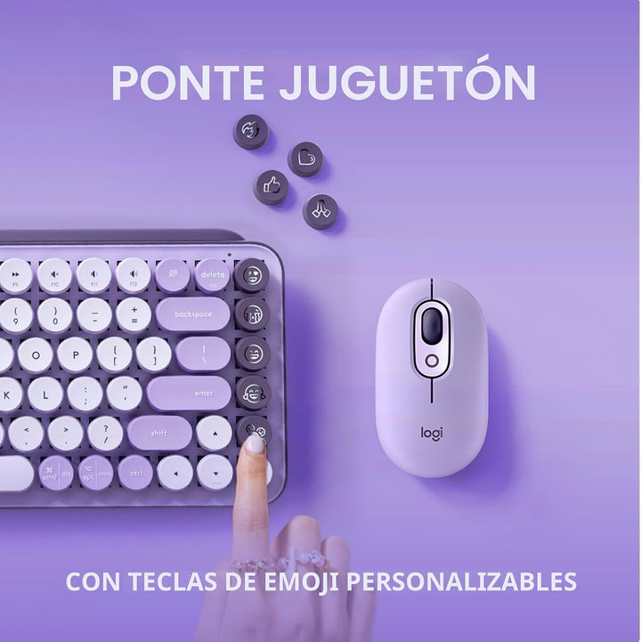 Logitech POP Keys - Teclado mecánico inalámbrico con teclas Emoji p...