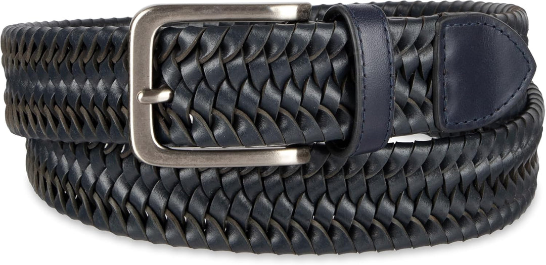 Tommy Bahama Cinturón de cuero trenzado para hombre, diseño elástic...