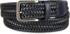 Tommy Bahama Cinturón de cuero trenzado para hombre, diseño elástic...