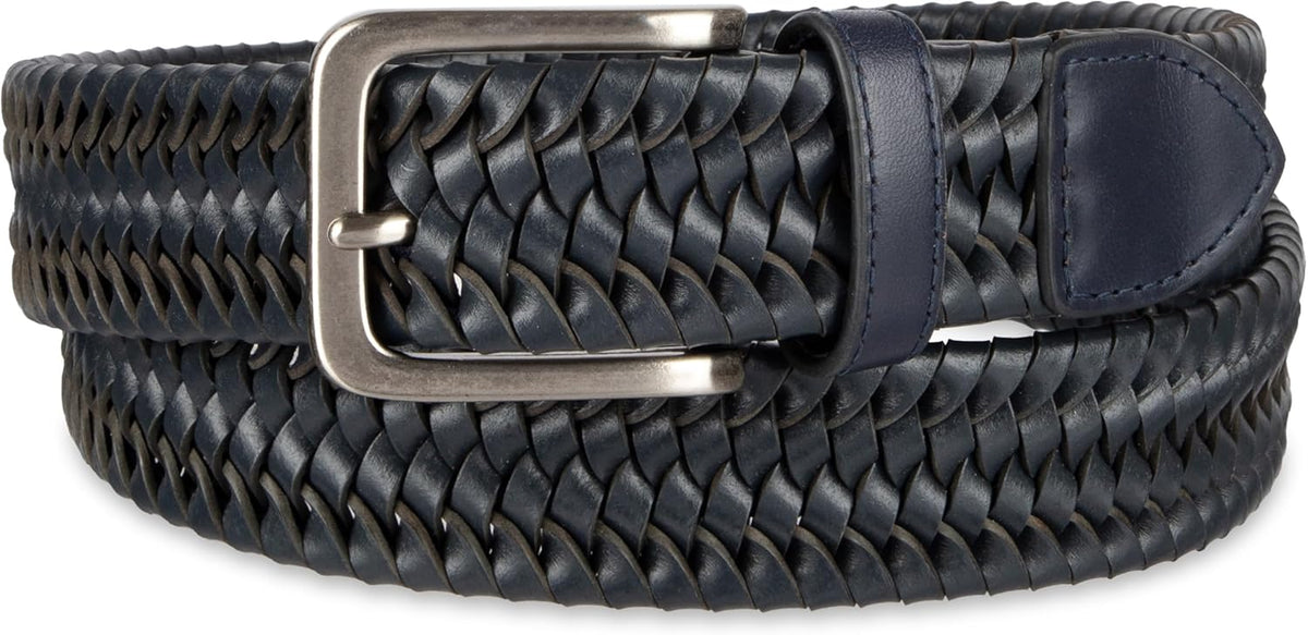 Tommy Bahama Cinturón de cuero trenzado para hombre, diseño elástic...