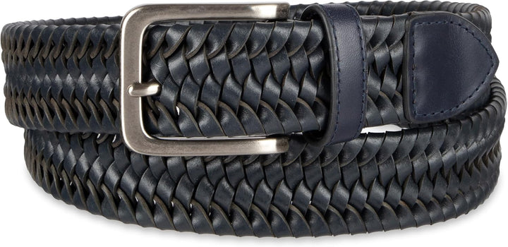 Tommy Bahama Cinturón de cuero trenzado para hombre, diseño elástic...
