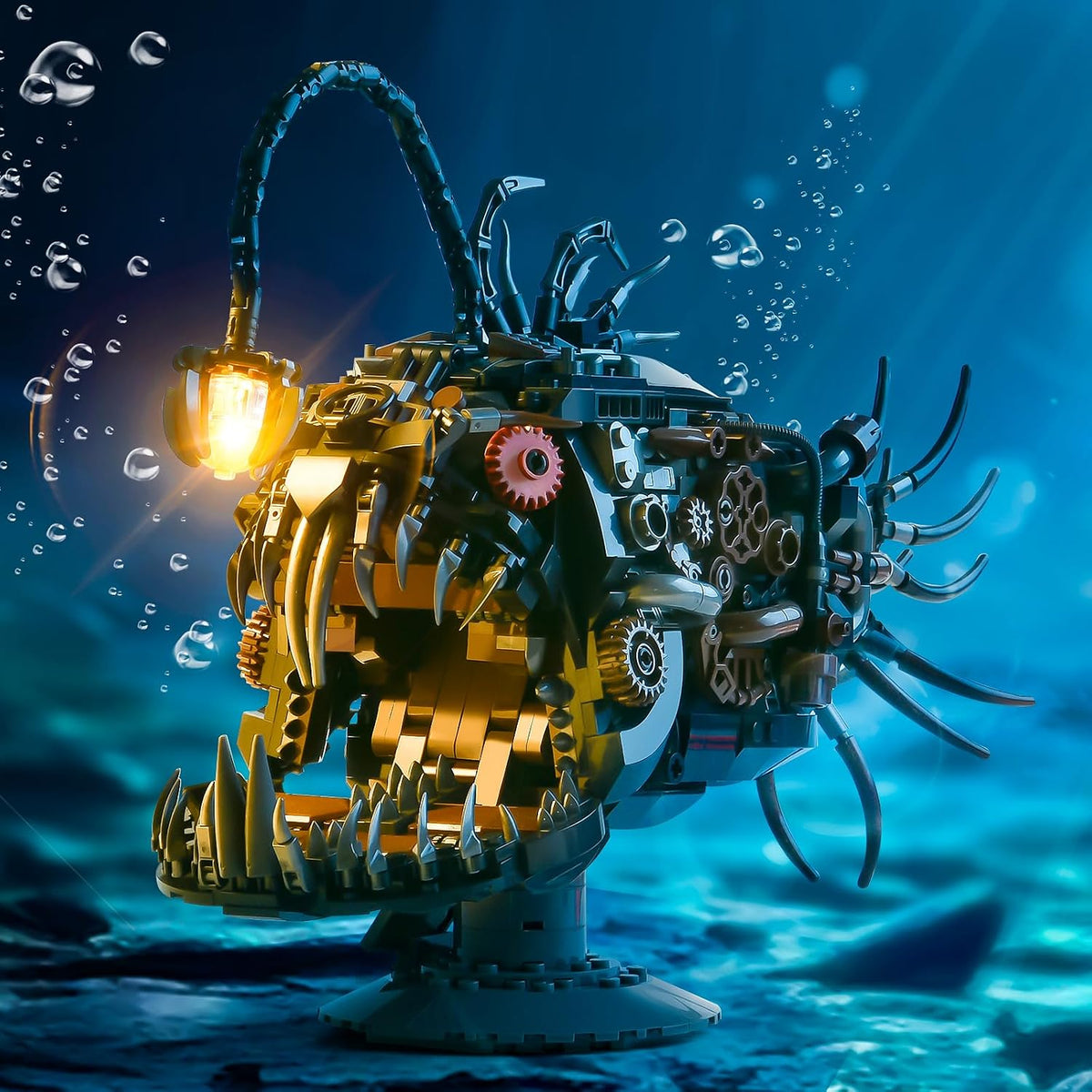 Lámpara XITALAXU Conjuntos de Construcción de Peces Mecánicos, Juego de Colección de Animales Marinos, Decoración para el Hogar u Oficina para Adultos, Regalo de Construcción STEM para Adolescentes, Niños y