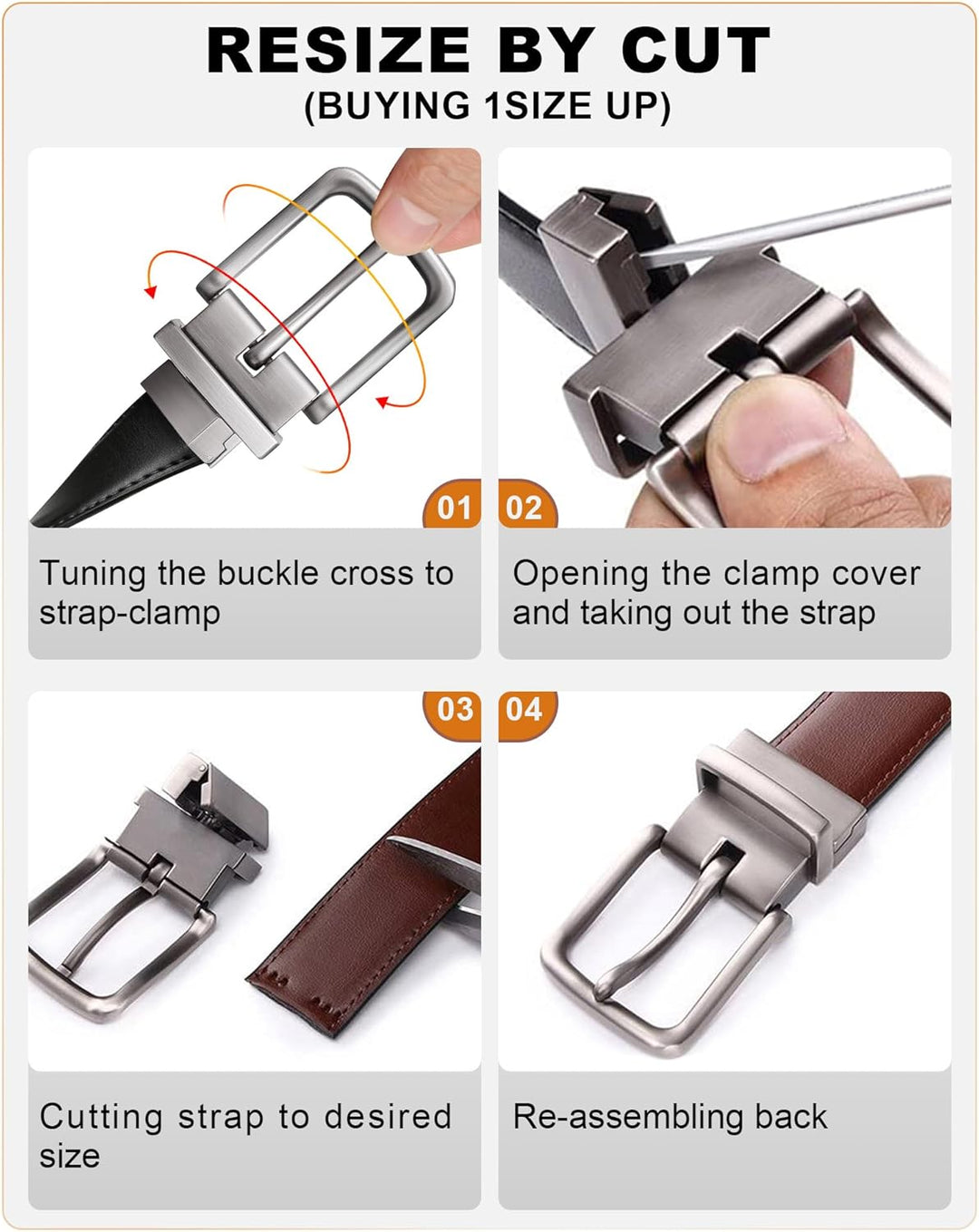 BULLIANT Cinturón para hombre, cinturón reversible ajustable para r...