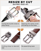 BULLIANT Cinturón para hombre, cinturón reversible ajustable para r...
