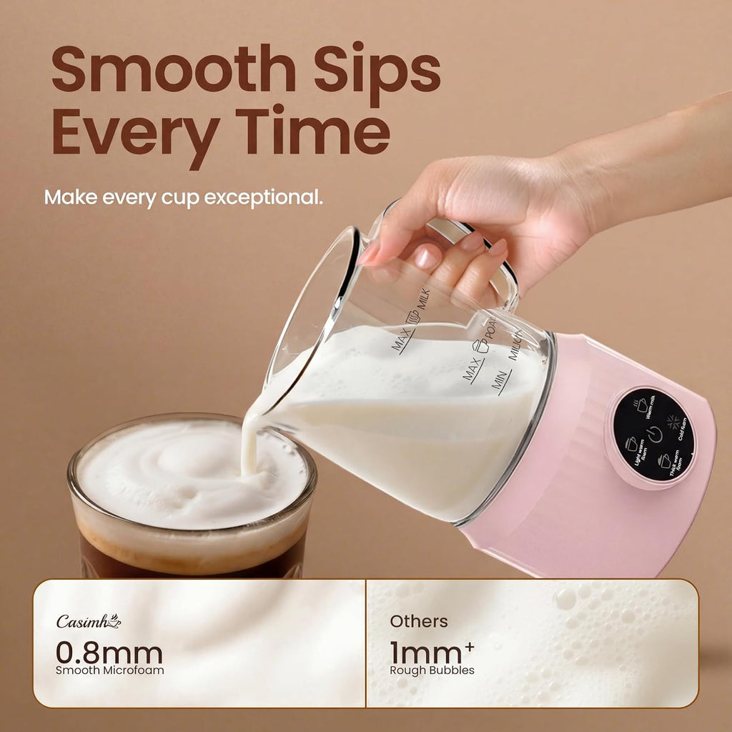 Espumador de leche eléctrico 4 en 1 y vaporizador para leche entera