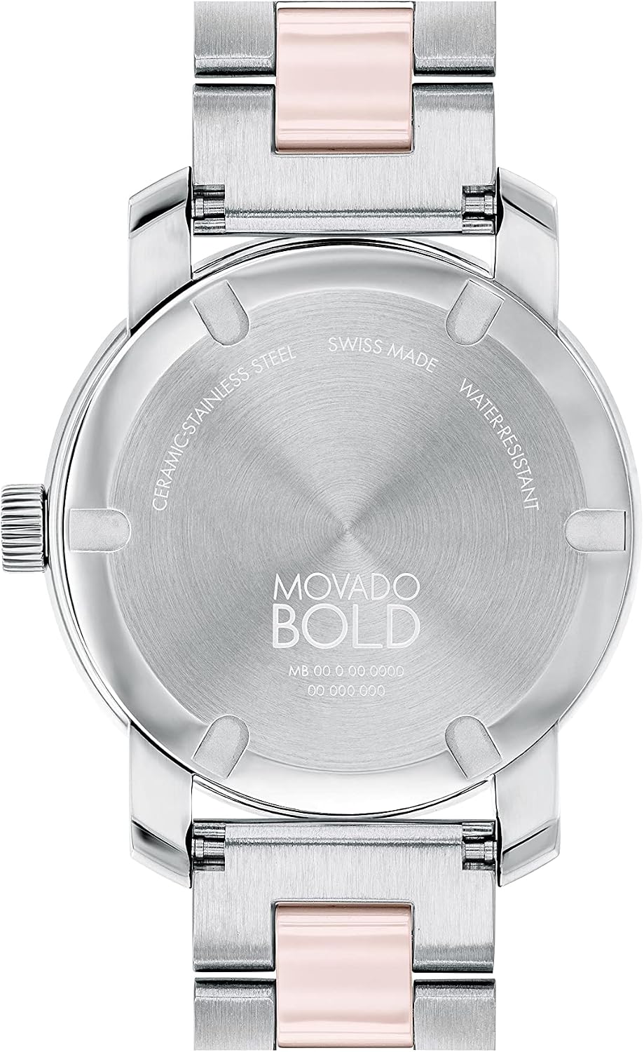 Reloj Movado Bold Iconic para mujer - Movimiento suizo de cuarzo 2H, brazalete con eslabón central de cerámica y acero inoxidable - Resistencia al agua 3 ATM - Detalles con cristales brillantes para ella - 36 mm