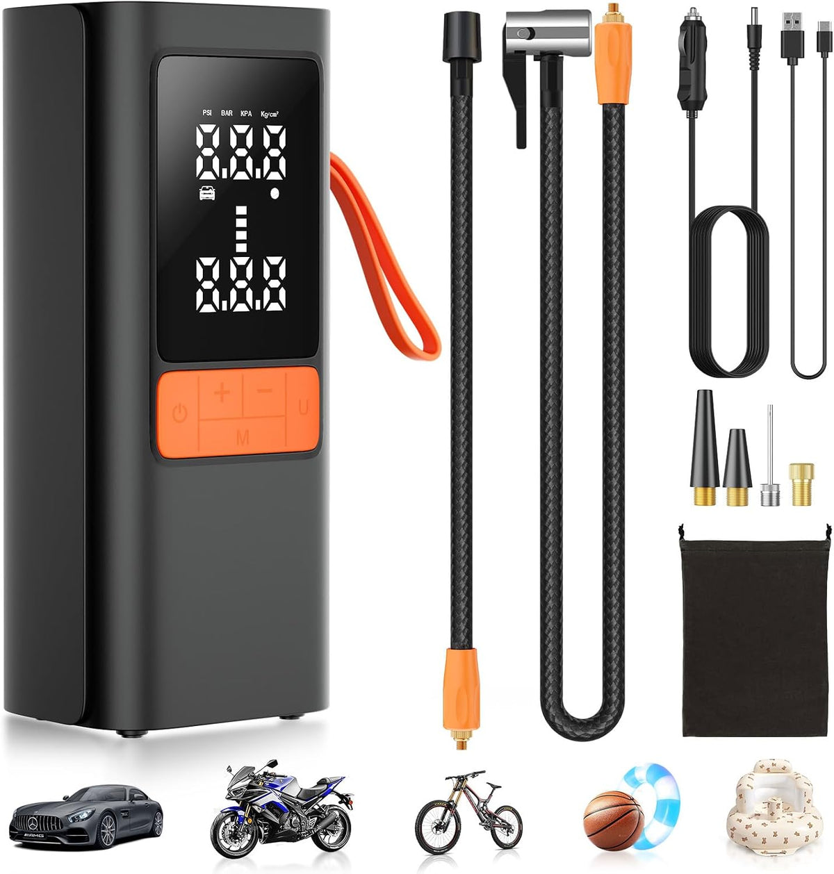 Hexnova Inflador de neumáticos, compresor de aire portátil, 150 PSI...