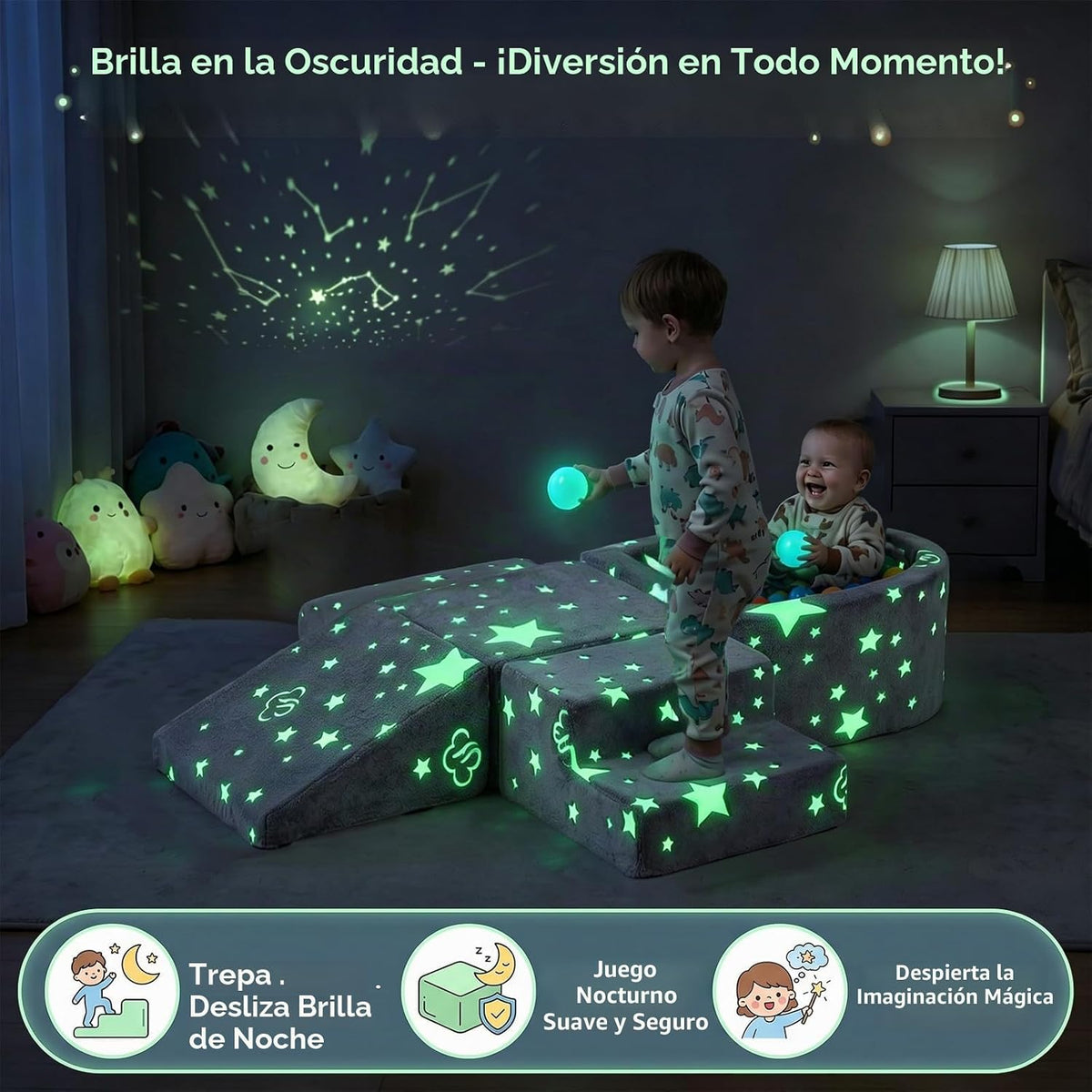 Tiita Kids - Bloques de escalada de 5 piezas con pozo de bolas pequeño