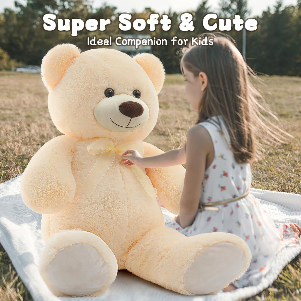 MorisMos Oso de Peluche Gigante Animal de Peluche 3 pies, 36 pulgadas, Oso de Peluche Grande para Decoración de Baby Shower, Animal de Peluche Grande y Suave Juguete de Peluche para Cumpleaños de