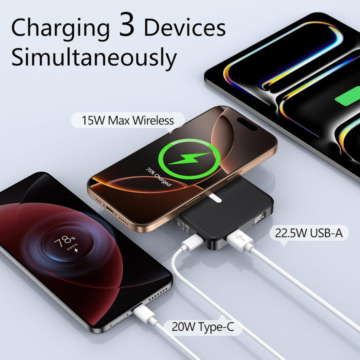 YUJE Banco de energía magnético, para batería MagSafe de 10000 mAh,...