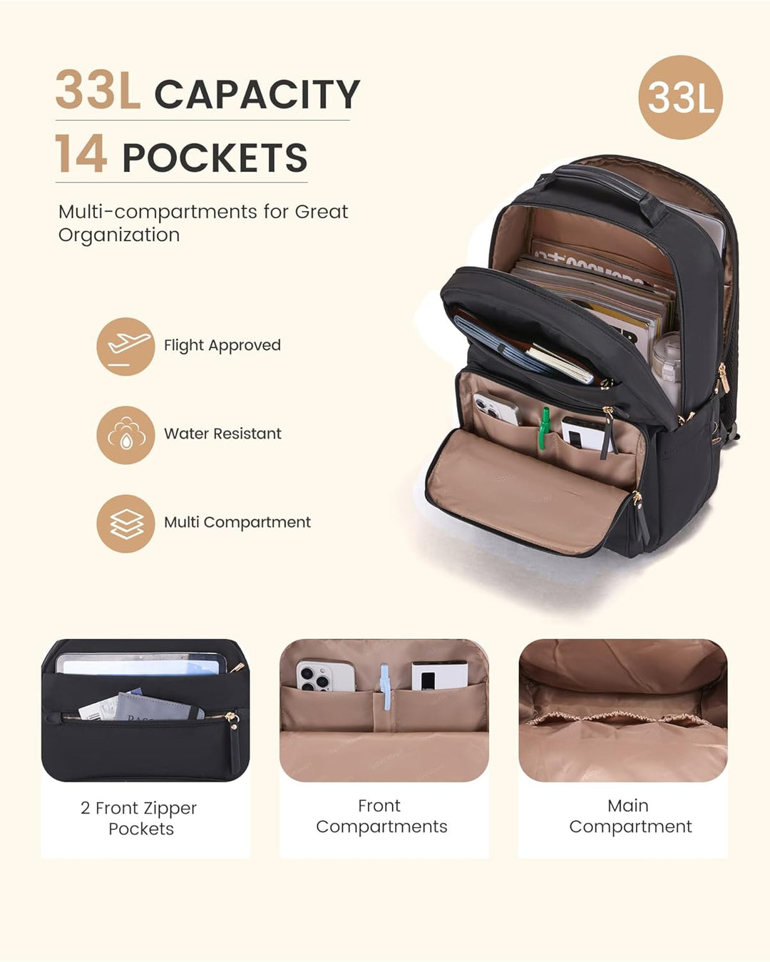 LOVEVOOK Mochila para computadora portátil para mujer, mochila de t...