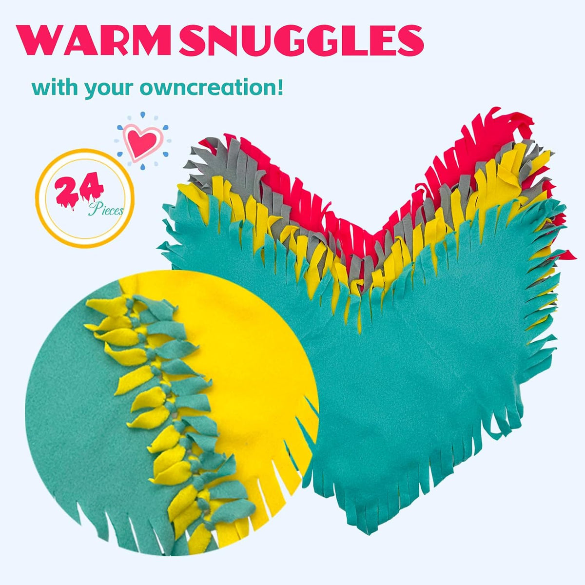 Ferberbears Kits de manualidades para niños de 8 a 12 años o adultos, para hacer colchas de nudo, de 62 x 50 pulgadas, manta grande de forro polar sin costura, lavable a máquina