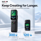 SJCAM Cámara de vlogging C400 PRO 4K con micrófono inalámbrico, cámara de vlog de tarjeta de 128 GB, sensor ultra claro de 1/1.8 pulgadas, cámara de acción de grabación 7H, giroscopio de 6 ejes + EIS