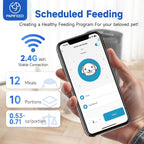 PAPIFEED Comedero automático para gatos 2 gatos, alimentador automático WiFi para gatos con aplicación, dispensador de alimentos para gatos de alimentación lenta de 7 litros para alimentos secos