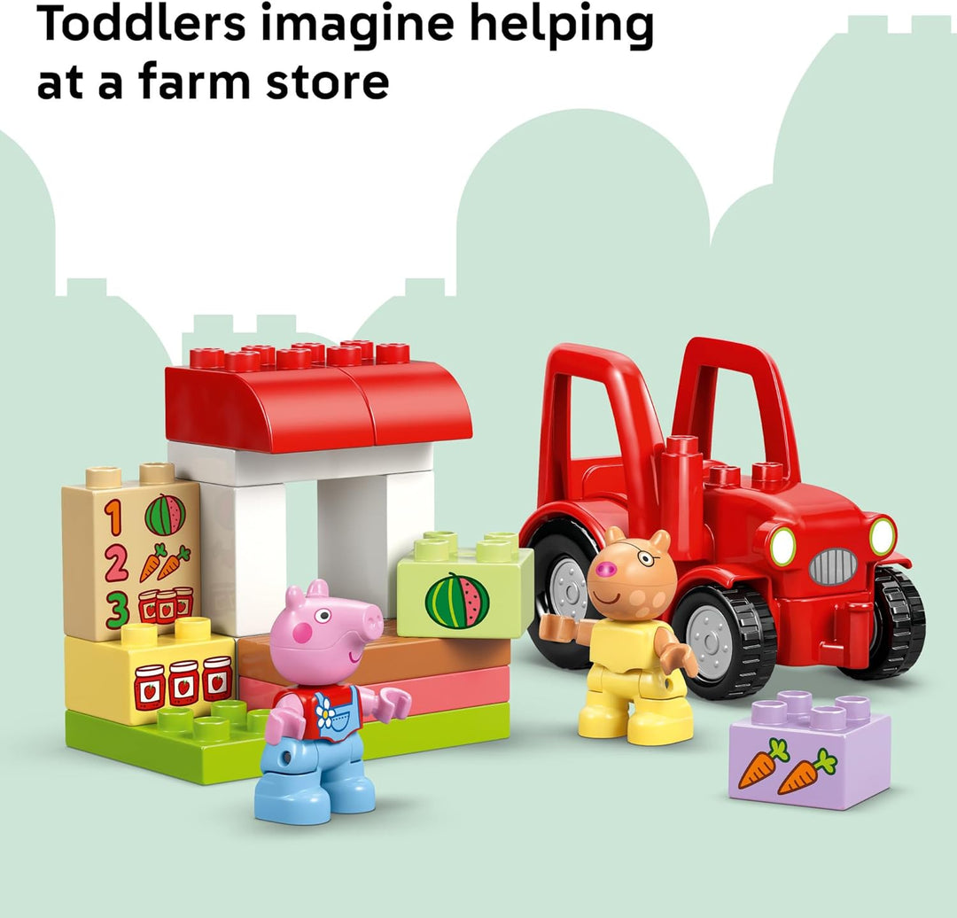 LEGO DUPLO Peppa Pig Tractor and Market - Juguete de construcción p...