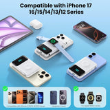 Cargador portátil magnético para iPhone con cable incorporado, banc...