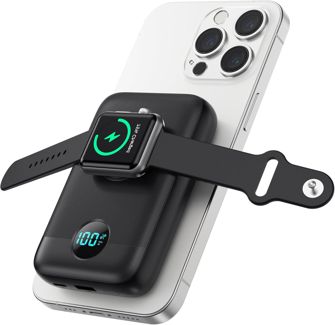 Cargador portátil magnético con cargador de Apple Watch, 10800 mAh,...