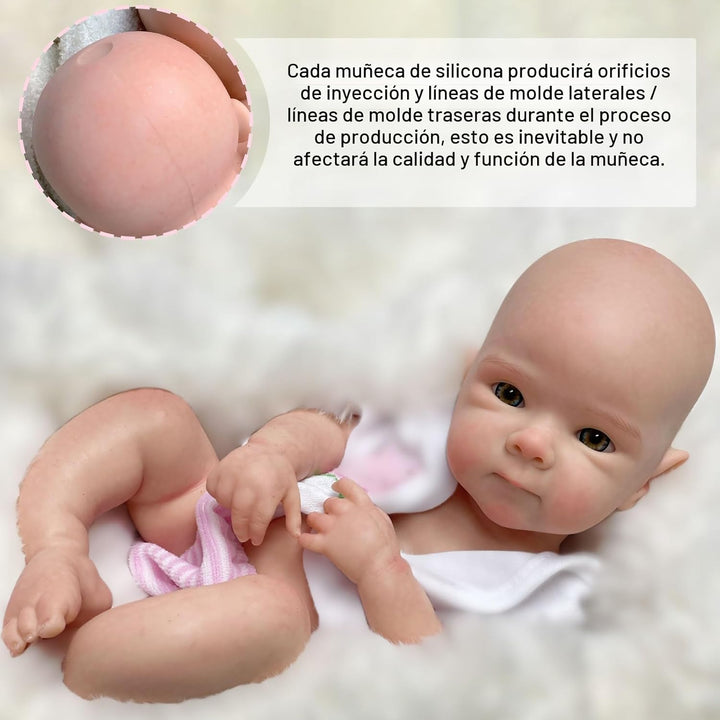 Gileutay Muñeca de silicona de cuerpo completo de 12 pulgadas, muñe...