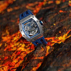 TSAR BOMBA Reloj de Lujo Masculino Automático 50M Resistente al Agua Movimiento Mecánico Japonés Caja de Acero Inoxidable Tonneau Cristal de Zafiro Esfera Grande Tipo Cool Moda Único Regalo para Hombre