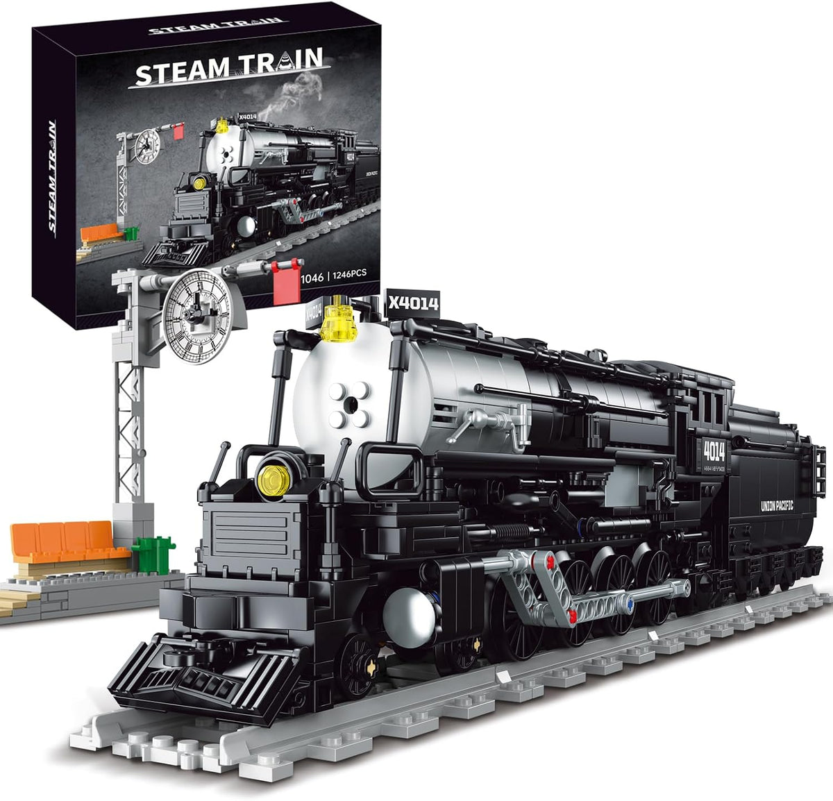 Juego de construcción de tren urbano para adultos, modelo de exhibición de