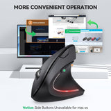 TECKNET Jiggler Ratón ergonómico, mouse vertical inalámbrico Blueto...