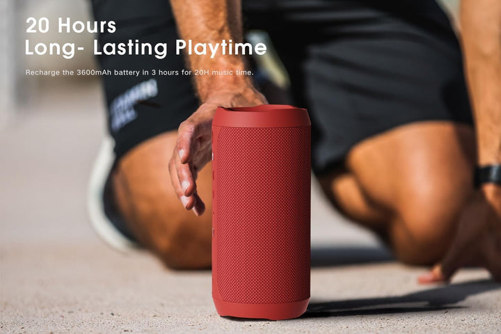 EDUPLINK - Altavoz Bluetooth IPX7 impermeable inalámbrico, rojo | B...