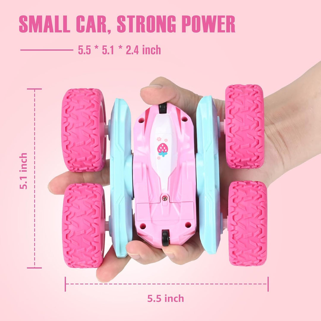 NUOKE Automóvil a control remoto, camiones RC rosas para niñas, cam...