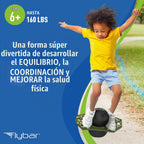 Flybar Pogo - Pelota de truco para niños, tabla de rebote de equilibrio con cubierta antideslizante, bomba incluida, juguetes para interiores y exteriores para niños y niñas, forma divertida de