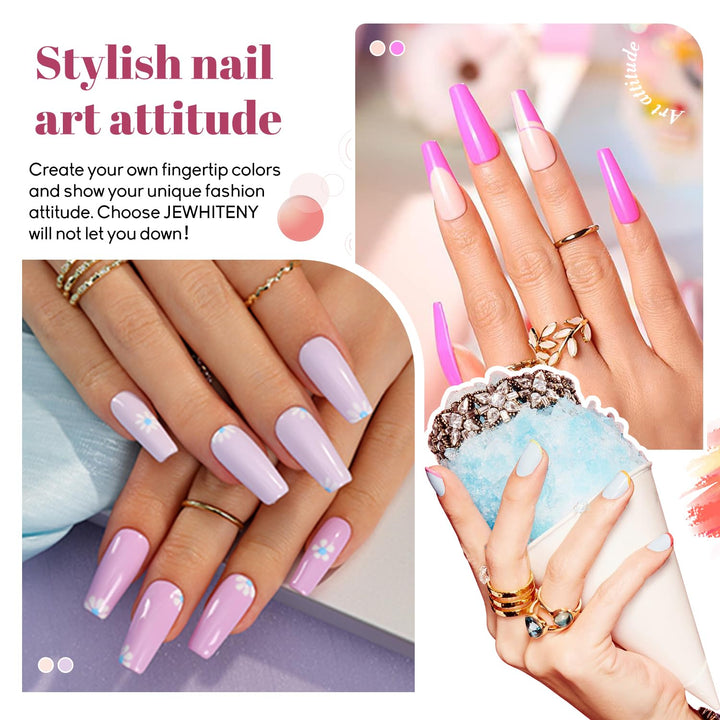 JEWHITENY Kit de esmalte de uñas de gel de 45 piezas con lámpara LE...
