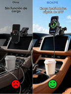 Cargador inalámbrico para automóvil, con sujeción automática, soporte para teléfono de salpicadero/parabrisas/ventilación de aire compatible con iPhone 17 16 15 14/13/13 Pro/12 pro/12/11/X/8