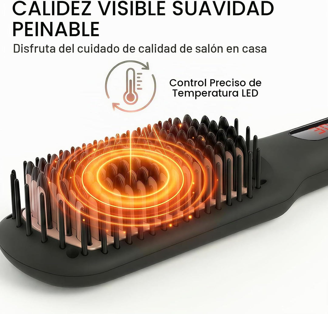 MEGAWISE - Cepillo alisador de cabello, cepillo de cerámica iónica...