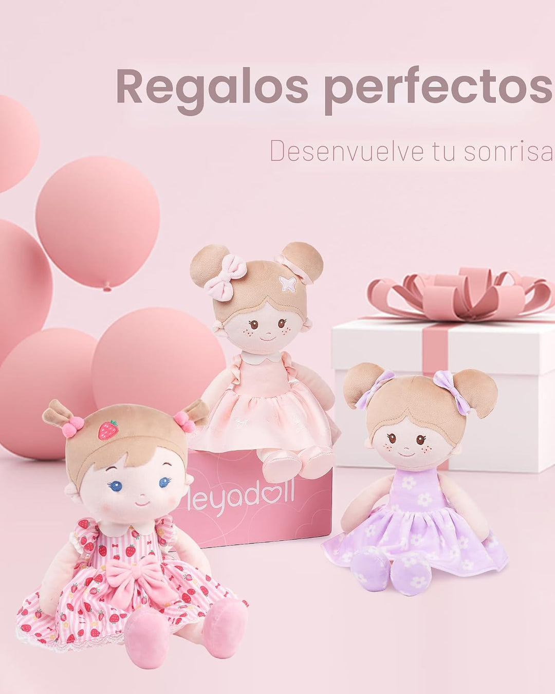 LeyaDoll Muñeca de bebé suave de felpa (40.6 cm), mi primera muñeca...