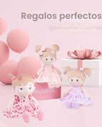 LeyaDoll Muñeca de bebé suave de felpa (40.6 cm), Fresa Chica-rosa